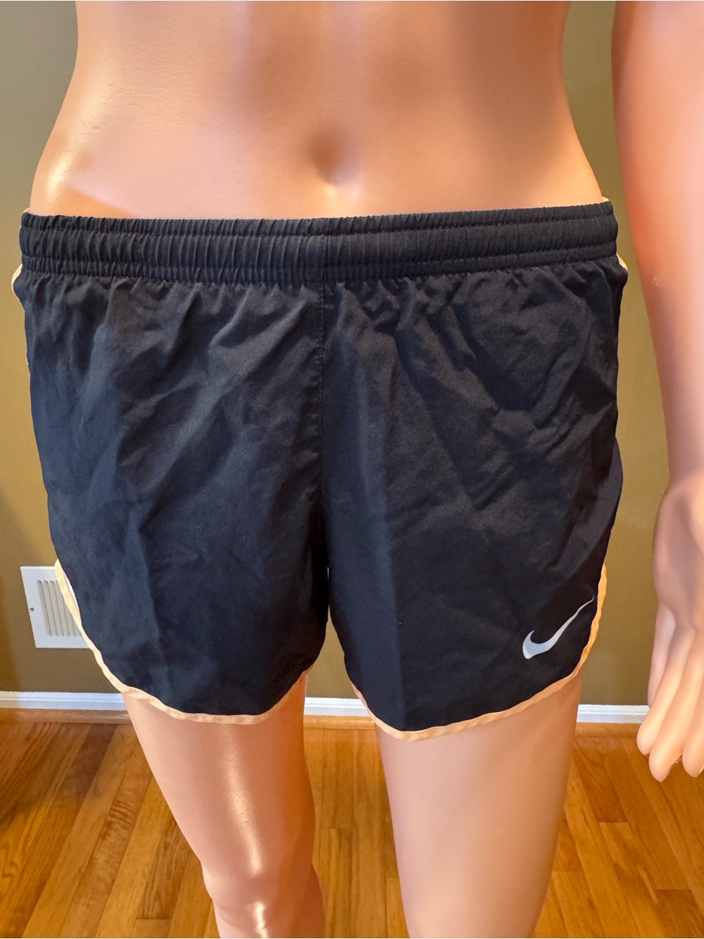 Nike Dri-Fit Black Women's Athletic Shorts with Peach Trim
